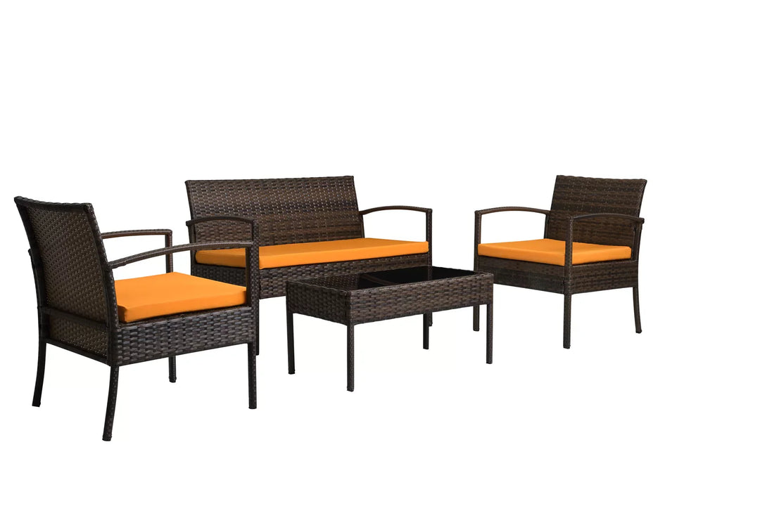 Virasat Outdoor Sofa Set 2 Seater , 2 Single seater and 1 Center Table Set (Brown)