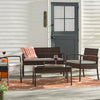 Virasat Outdoor Sofa Set 2 Seater , 2 Single seater and 1 Center Table Set (Brown)-VIRASAT FURNITURE & FURNISHING