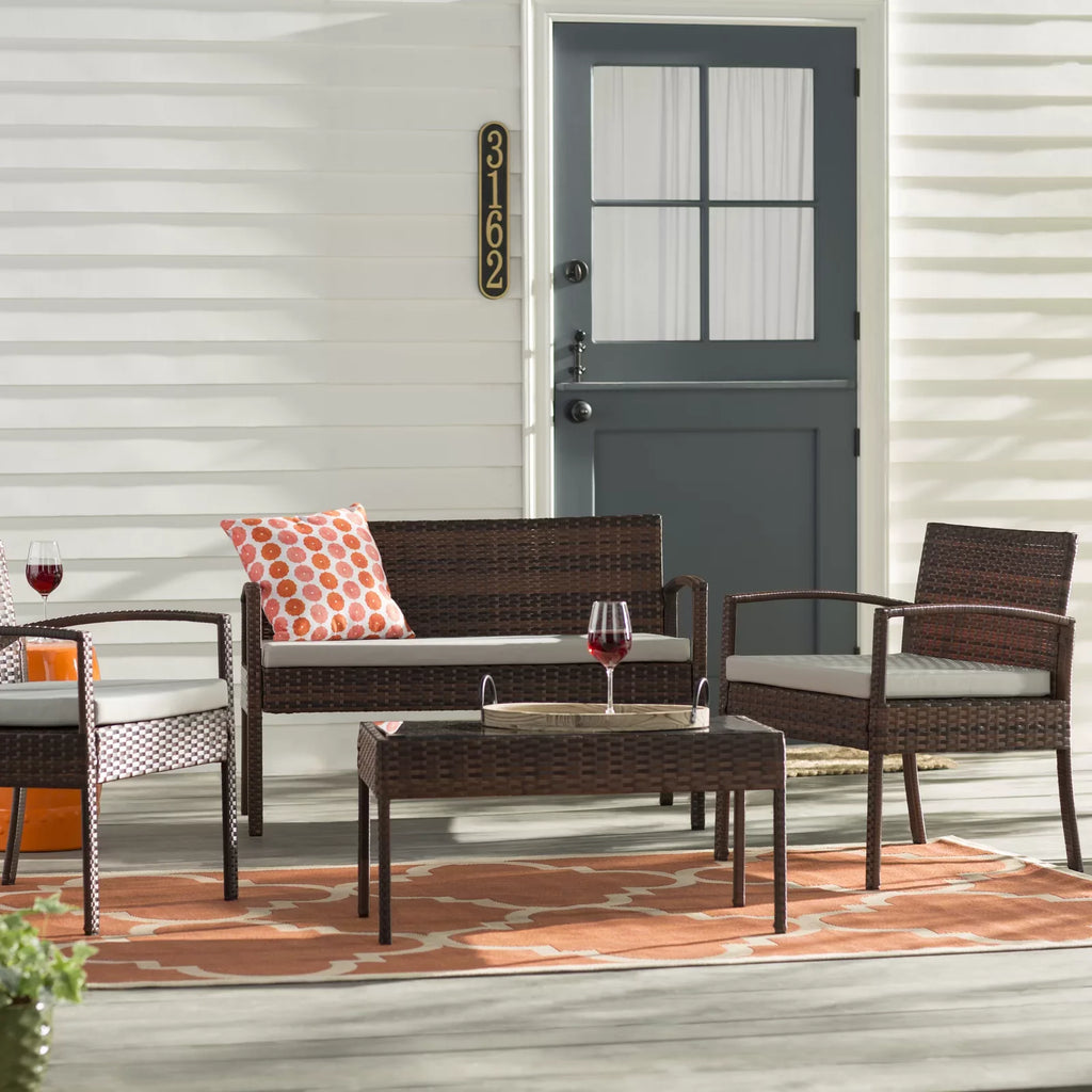 Virasat Outdoor Sofa Set 2 Seater , 2 Single seater and 1 Center Table Set (Brown)-VIRASAT FURNITURE & FURNISHING