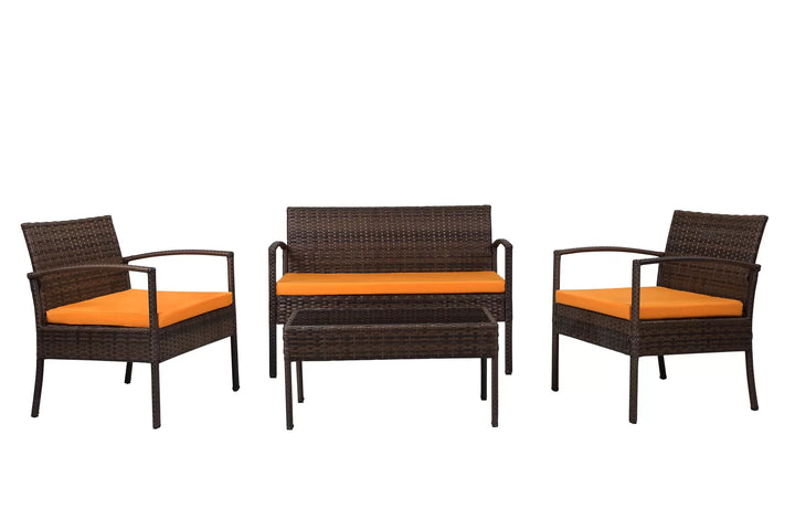Virasat Outdoor Sofa Set 2 Seater , 2 Single seater and 1 Center Table Set (Brown)