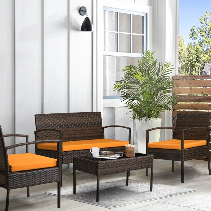 Virasat Outdoor Sofa Set 2 Seater , 2 Single seater and 1 Center Table Set (Brown)