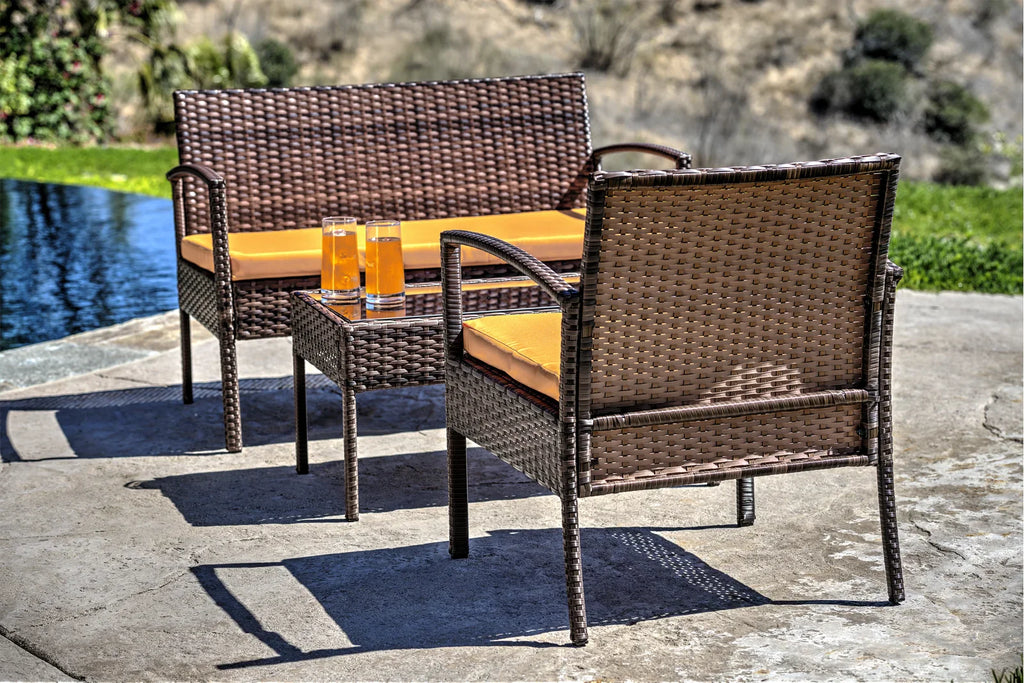 Virasat Outdoor Sofa Set 2 Seater , 2 Single seater and 1 Center Table Set (Brown)-VIRASAT FURNITURE & FURNISHING