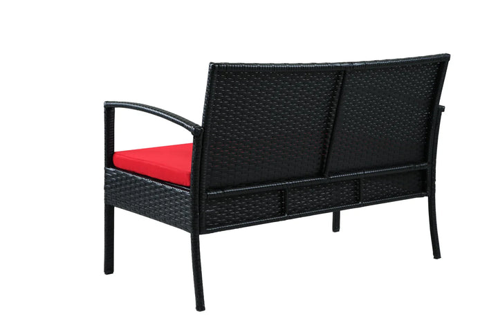 Virasat Outdoor Sofa Set 2 Seater, 2 Single Seater and 1 Center Table Set (Black)