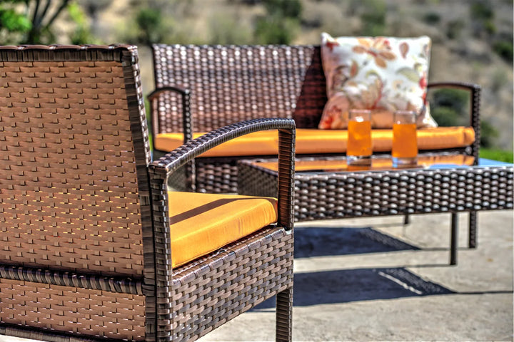 Virasat Outdoor Sofa Set 2 Seater , 2 Single seater and 1 Center Table Set (Brown)