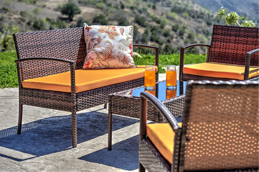 Virasat Outdoor Sofa Set 2 Seater , 2 Single seater and 1 Center Table Set (Brown)