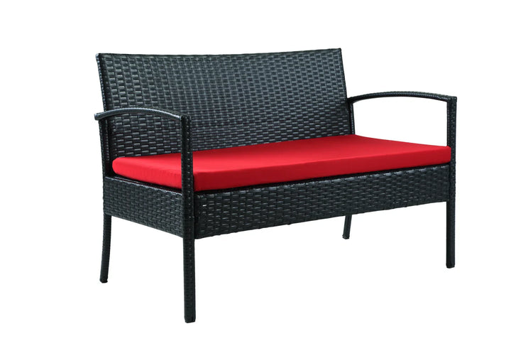 Virasat Outdoor Sofa Set 2 Seater, 2 Single Seater and 1 Center Table Set (Black)