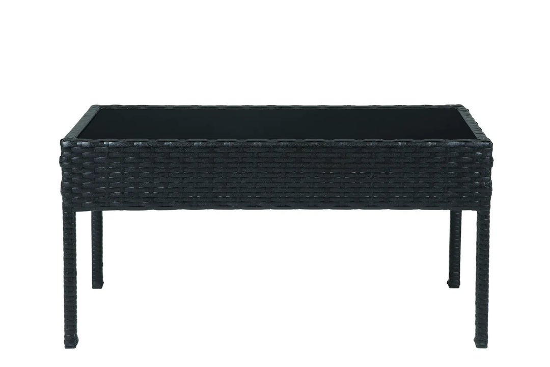 Virasat Outdoor Sofa Set 2 Seater, 2 Single Seater and 1 Center Table Set (Black)
