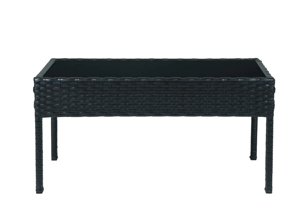 Virasat Outdoor Sofa Set 2 Seater, 2 Single Seater and 1 Center Table Set (Black)-VIRASAT FURNITURE & FURNISHING