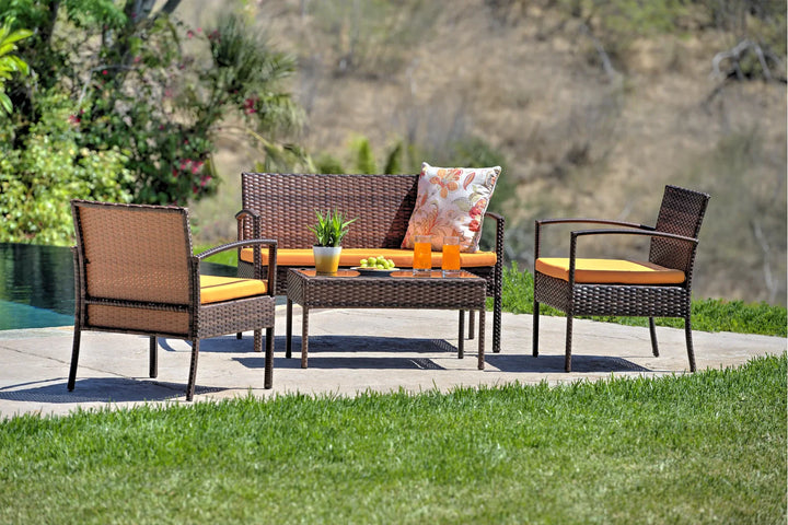 Virasat Outdoor Sofa Set 2 Seater , 2 Single seater and 1 Center Table Set (Brown)