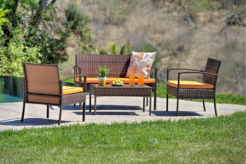 Virasat Outdoor Sofa Set 2 Seater , 2 Single seater and 1 Center Table Set (Brown)-VIRASAT FURNITURE & FURNISHING