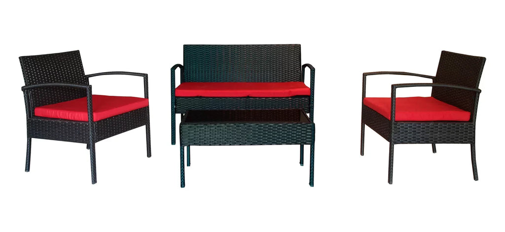 Virasat Outdoor Sofa Set 2 Seater, 2 Single Seater and 1 Center Table Set (Black)-VIRASAT FURNITURE & FURNISHING