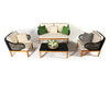 Virasat Outdoor Sofa Set 2 Seater, 2 Single Seater and 1 Center Table (Black + Beige) Braided &amp; Rope-VIRASAT FURNITURE & FURNISHING
