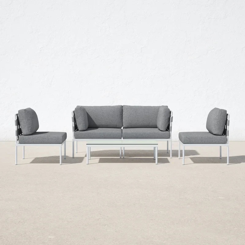 Virasat Outdoor Garden Balcony Sofa Set 2 Seater, 2 Single Seater and 1 Center Table Set Braid & Rope-VIRASAT FURNITURE & FURNISHING