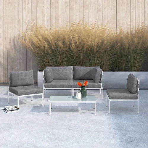 Virasat Outdoor Garden Balcony Sofa Set 2 Seater, 2 Single Seater and 1 Center Table Set Braid & Rope-VIRASAT FURNITURE & FURNISHING