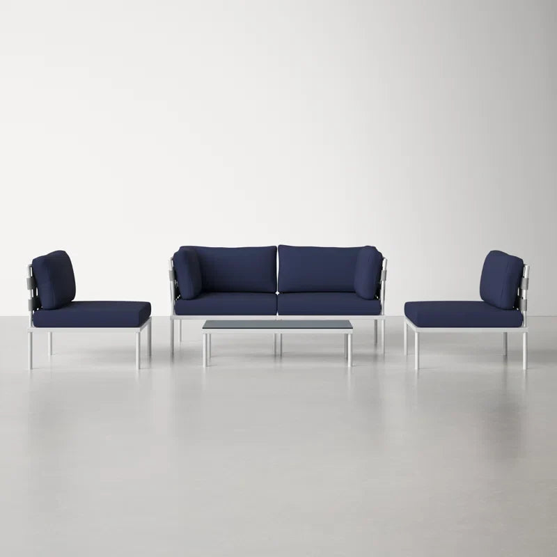 Virasat Outdoor Garden Balcony Sofa Set 2 Seater, 2 Single Seater and 1 Center Table Set Braid & Rope-VIRASAT FURNITURE & FURNISHING