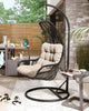 Virasat Single Seater Hanging Swing With Stand For Balcony, Garden Swing (Dark Brown)-VIRASAT FURNITURE & FURNISHING