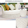 Virasat Outdoor Poolside Sunbed With Cushion Daybed With Side Table (White)-VIRASAT FURNITURE & FURNISHING