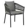 Virasat Outdoor Patio Seating Set 4 Chairs and 1 Table Set (Black) Braided & Rope-VIRASAT FURNITURE & FURNISHING