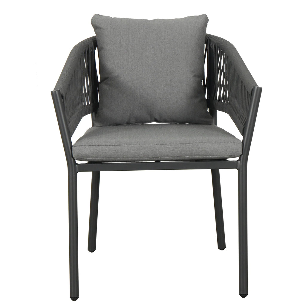 Virasat Outdoor Patio Seating Set 4 Chairs and 1 Table Set (Black) Braided & Rope-VIRASAT FURNITURE & FURNISHING