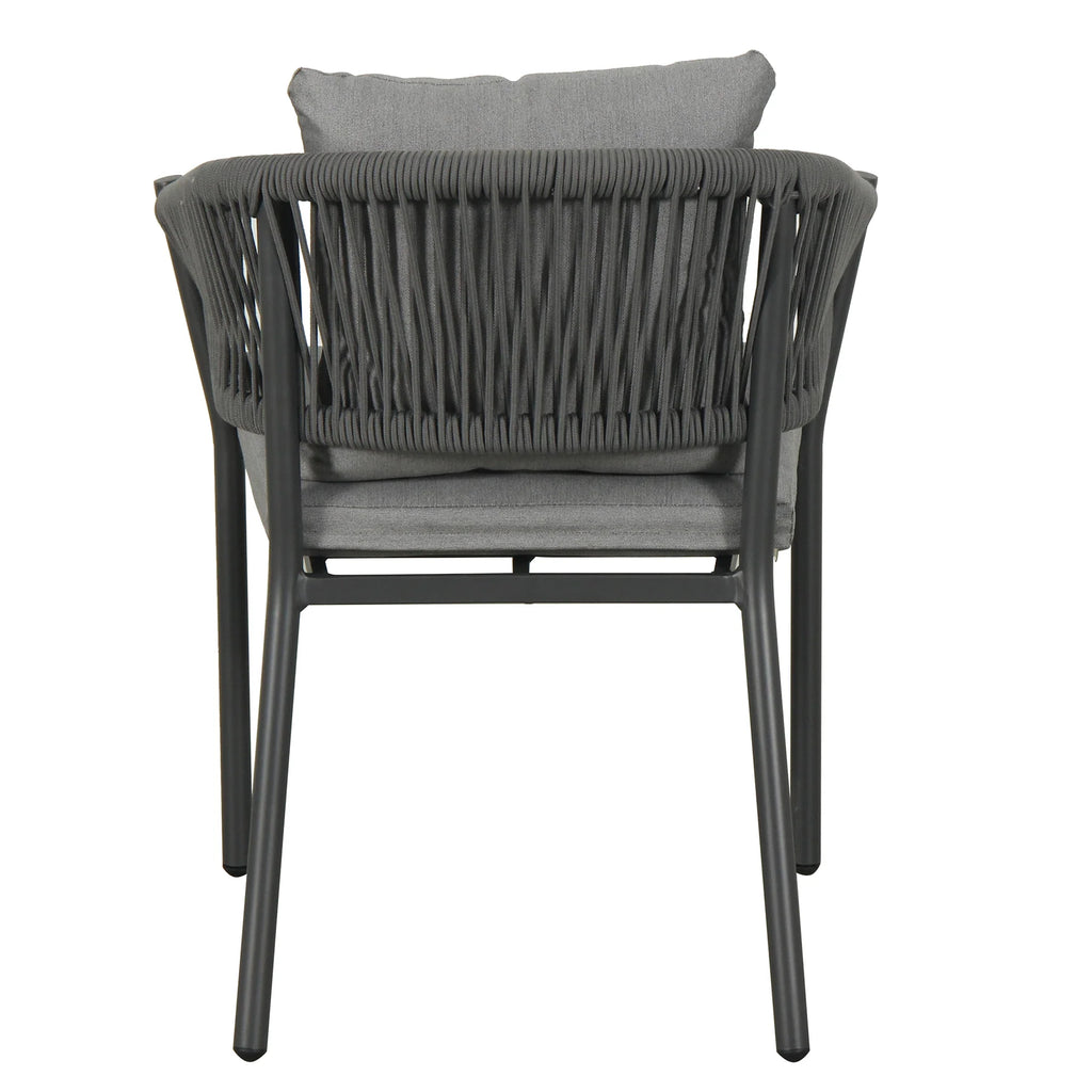 Virasat Outdoor Patio Seating Set 4 Chairs and 1 Table Set (Black) Braided & Rope-VIRASAT FURNITURE & FURNISHING