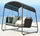 Virasat Three Seater Hanging Swing With Stand Black-VIRASAT FURNITURE & FURNISHING