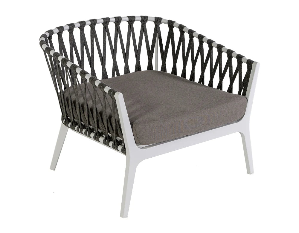 Virasat Outdoor Sofa Set 2 Seater, 2 Single Seater and 1 Center Table (White + Brown) Braided & Rope-VIRASAT FURNITURE & FURNISHING