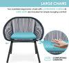 Virasat Outdoor Patio Seating Set 2 Chairs and 1 Table Set Black Blue-VIRASAT FURNITURE & FURNISHING