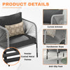 VIRASAT FURNITURE 3-Piece Outdoor Rope Patio Furniture Set with Cushions & Center Table – Beige