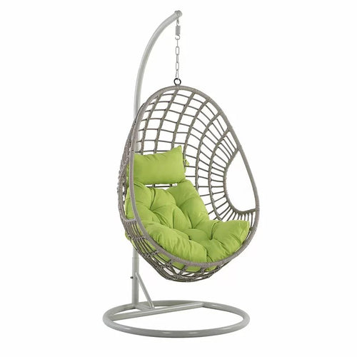 Virasat Single Seater Hanging Swing With Stand For Balcony, Garden Swing (Silver)-VIRASAT FURNITURE & FURNISHING