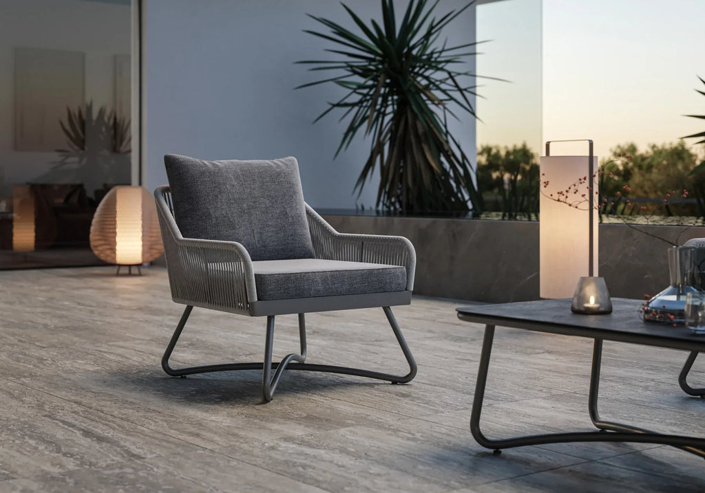 Virasat Outdoor Sofa Set 3 Seater, 2 Single Seater and 1 Center Table (Grey) Braided & Rope-VIRASAT FURNITURE & FURNISHING