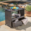 Virasat Outdoor Patio Bar Serving Cart (Dark Brown)-VIRASAT FURNITURE & FURNISHING