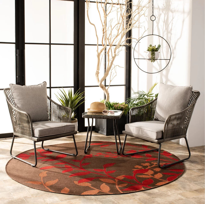 Virasat Aadhan Outdoor Patio Seating Set 2 Chairs and 1 Table Set Grey