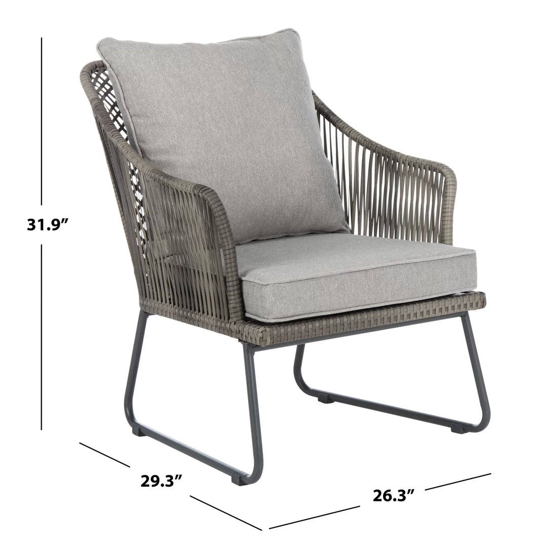 Virasat Aadhan Outdoor Patio Seating Set 2 Chairs and 1 Table Set Grey