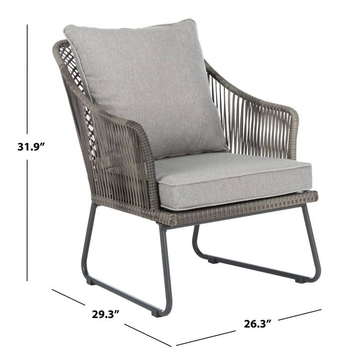 Virasat Aadhan Outdoor Patio Seating Set 2 Chairs and 1 Table Set Grey