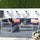 Virasat Outdoor Sofa Set 7 Seater and 1 Center Table Set (White + Blue)-VIRASAT FURNITURE & FURNISHING