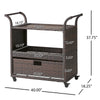 Virasat Outdoor Patio Bar Serving Cart (Dark Brown)-VIRASAT FURNITURE & FURNISHING