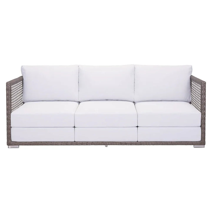 Virasat Coco Outdoor Sofa Set 3 Seater , 2 Single seater and 1 Center Table (White+ Brown)