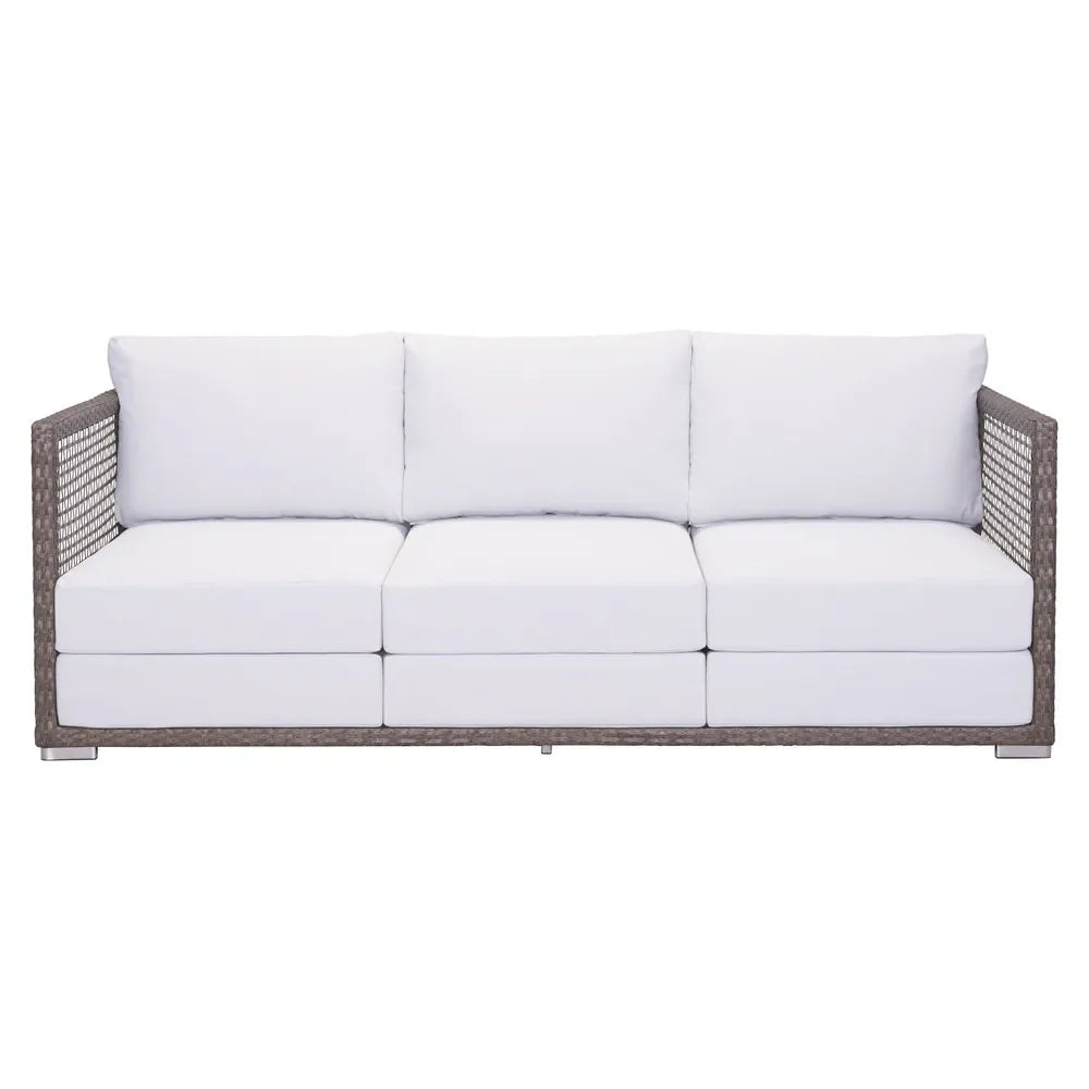 Virasat Outdoor Sofa Set 3 Seater, 2 Single Seater, and 1 Center Table (White + Brown)-VIRASAT FURNITURE & FURNISHING