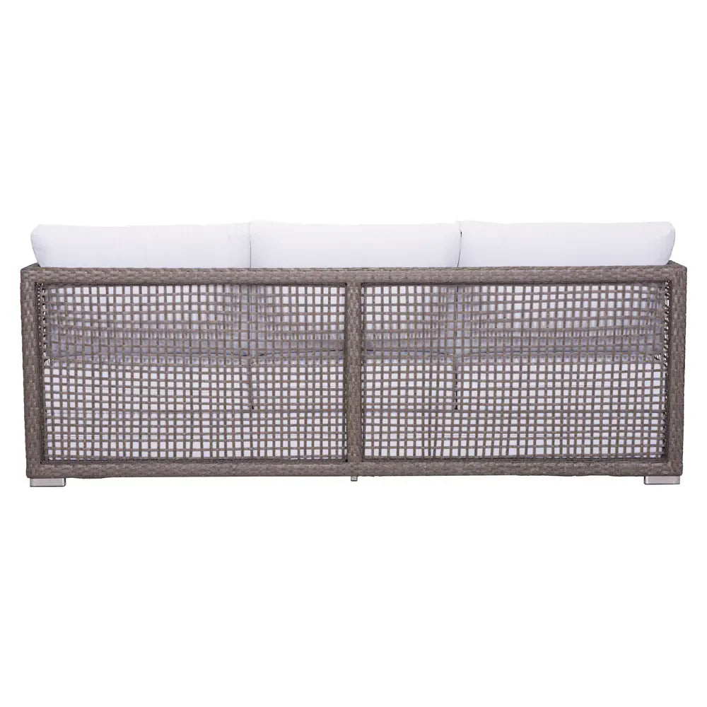 Virasat Outdoor Sofa Set 3 Seater, 2 Single Seater, and 1 Center Table (White + Brown)-VIRASAT FURNITURE & FURNISHING