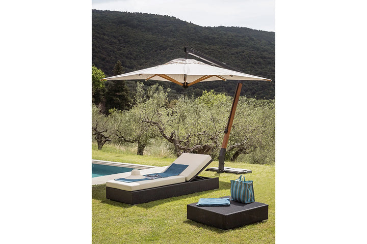 Virasat Looks Outdoor Swimming Poolside Lounger With 1 Side Table (Black + Grey)