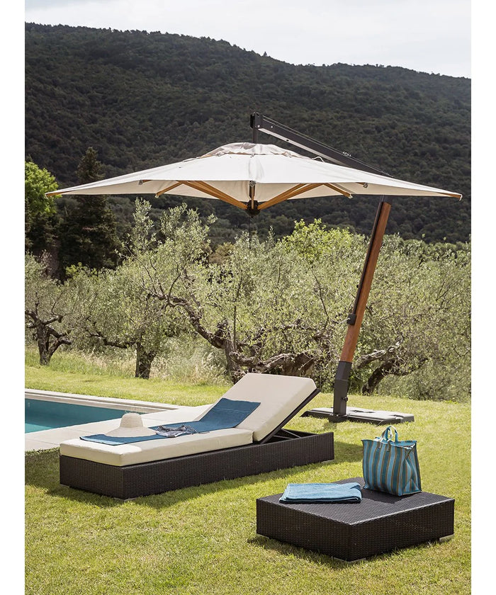Virasat Outdoor Swimming Poolside Lounger With 1 Side Table Black Grey-VIRASAT FURNITURE & FURNISHING