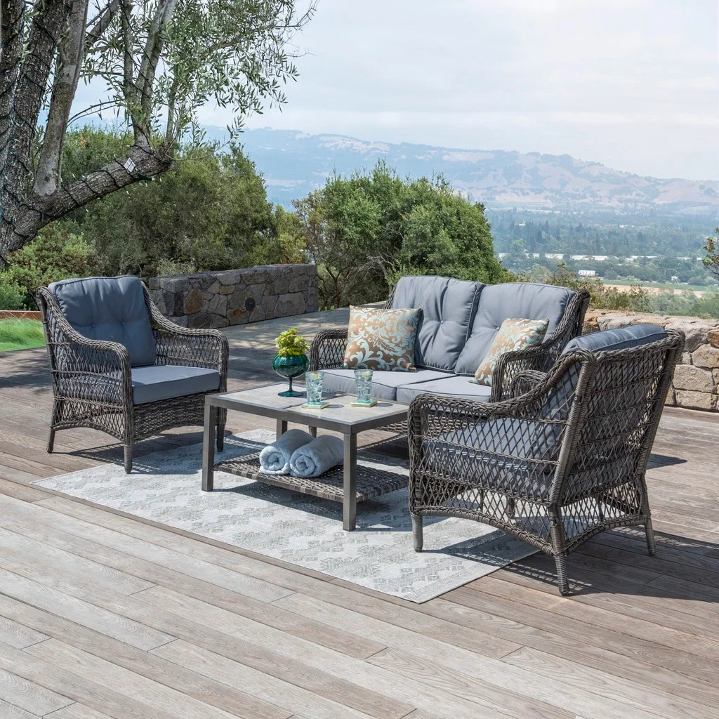 Virasat Outdoor Sofa Set 2 Seater, 2 Single seater and 1 Center Table (Grey)-VIRASAT FURNITURE & FURNISHING