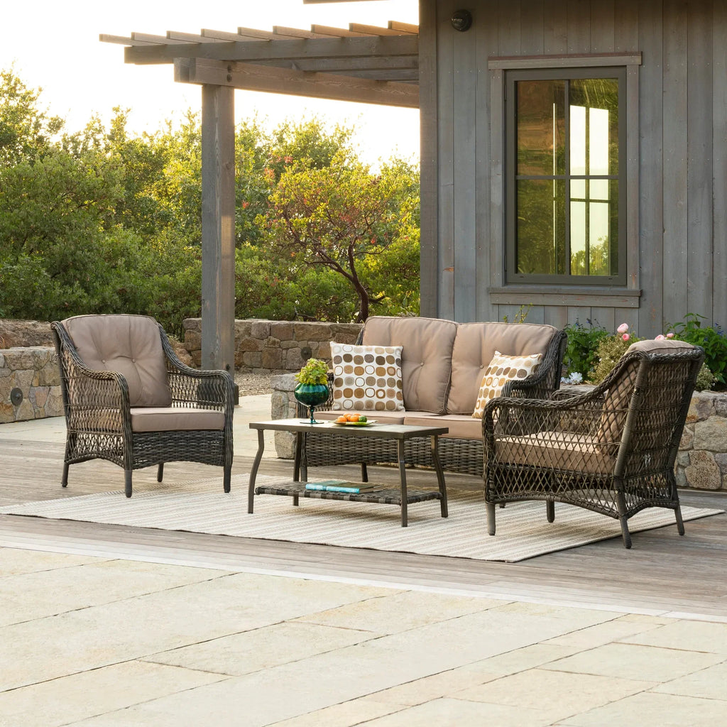 Virasat Outdoor Sofa Set 2 Seater, 2 Single Seater and 1 Center Table (coffee Brown)-VIRASAT FURNITURE & FURNISHING