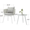 VIRASAT FURNITURE DORA OUTDOOR PATIO SEATING SET 2 CHAIRS AND 1 TABLE SET (GREY) BRAIDED & ROPE
