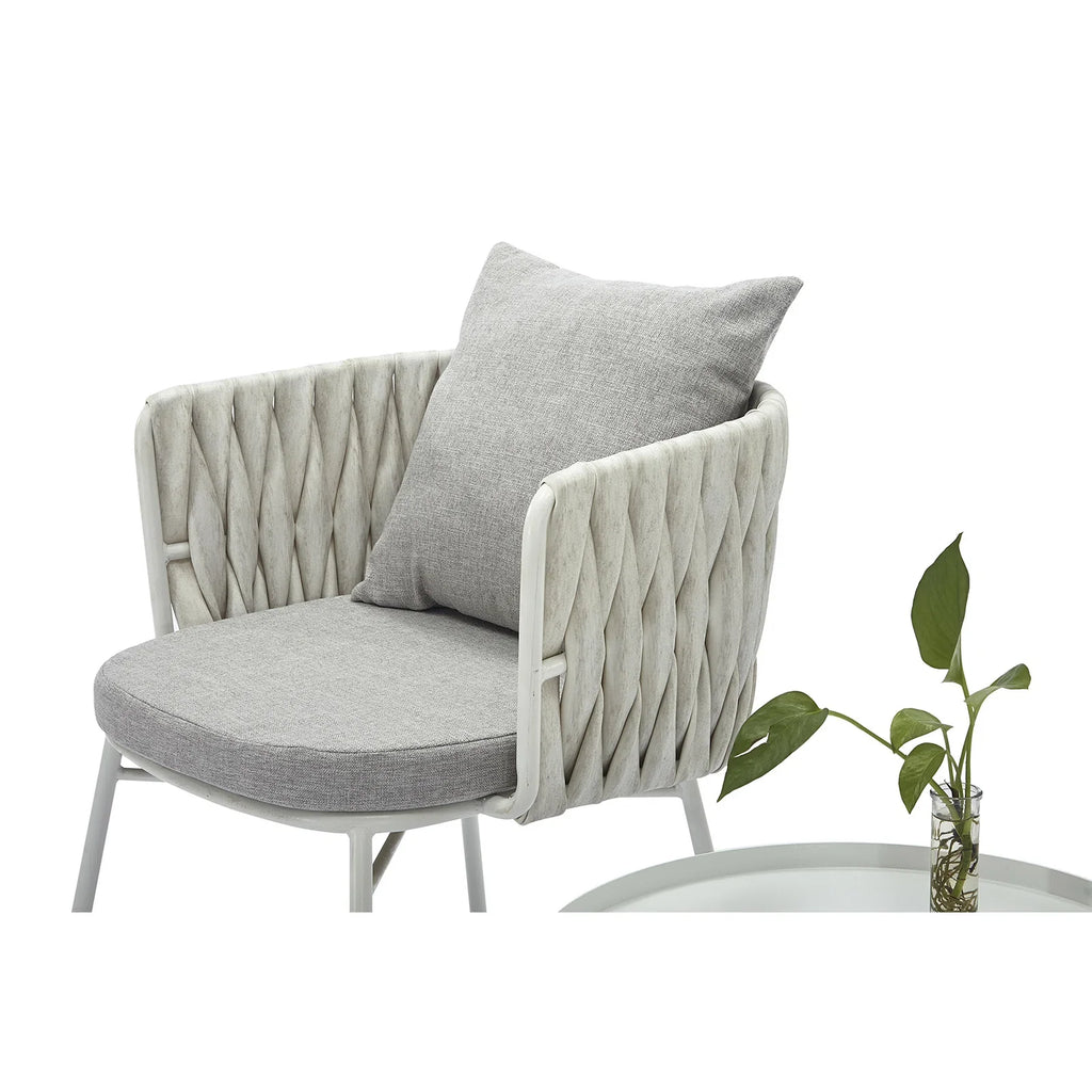 Virasat Outdoor Patio Seating Set 2 Chairs and 1 Table Set (Grey) Braided & Rope-VIRASAT FURNITURE & FURNISHING