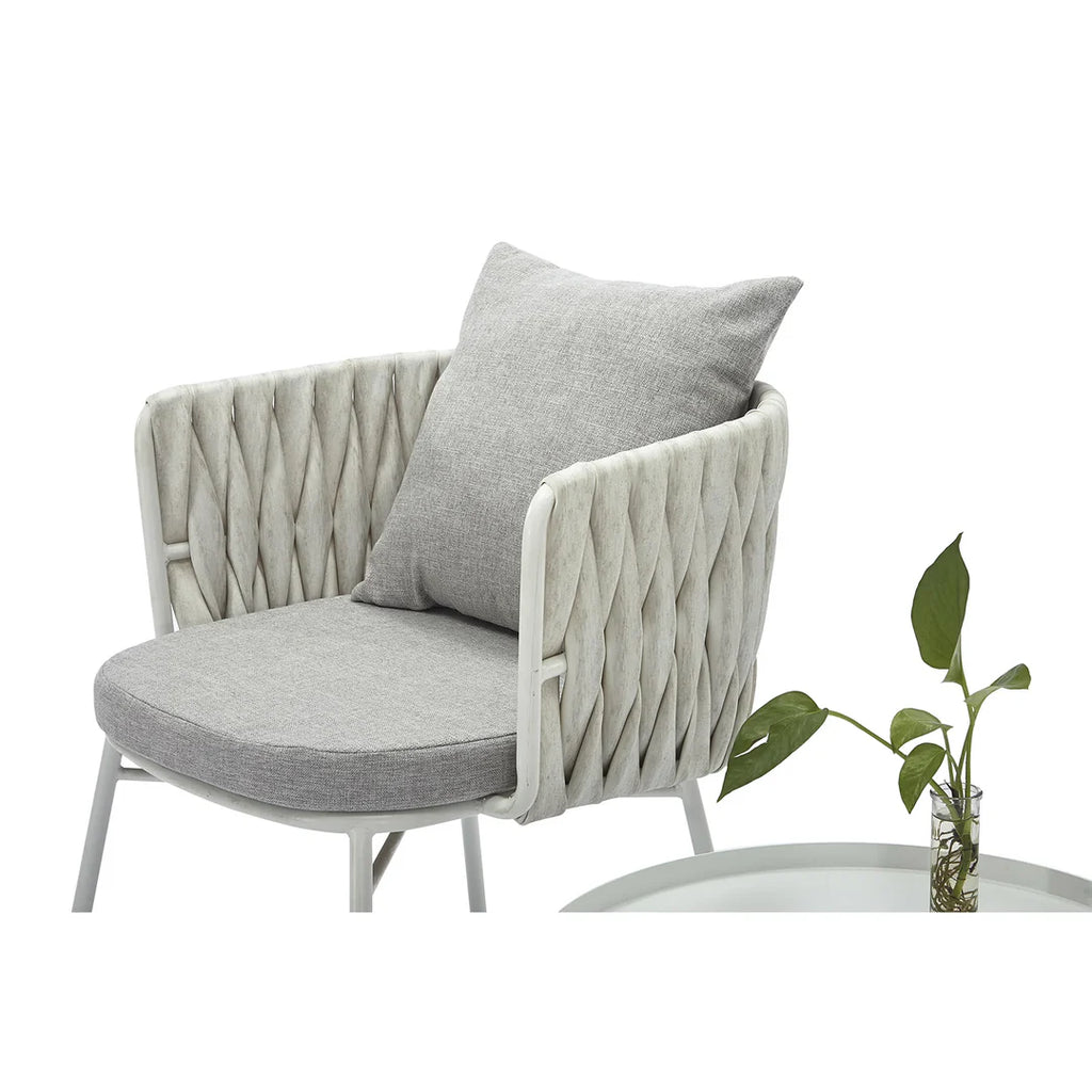 VIRASAT FURNITURE DORA OUTDOOR PATIO SEATING SET 2 CHAIRS AND 1 TABLE SET (GREY) BRAIDED & ROPE