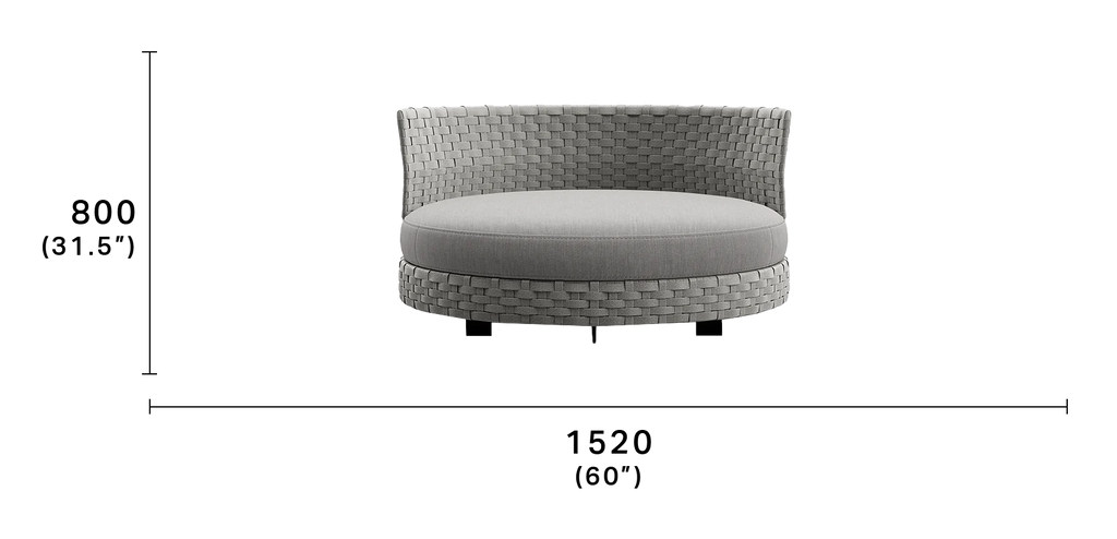 Virasat Outdoor Poolside Sunbed With Cushion Daybed (Grey) Braided & Rope-VIRASAT FURNITURE & FURNISHING