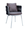 Virasat Outdoor Patio Seating Set 4 Chairs and 1 Table Set (Black) Braided & Rope-VIRASAT FURNITURE & FURNISHING
