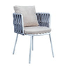 Virasat Outdoor Patio Seating Set 4 Chairs and 1 Table Set (Silver) Braided & Rope-VIRASAT FURNITURE & FURNISHING