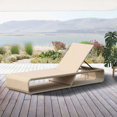 Virasat Outdoor Swimming Poolside Lounger Beige-VIRASAT FURNITURE & FURNISHING